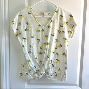 Como Vintage Lemon Patterned White Tee